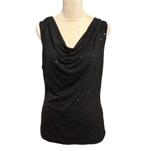 CALVIN KLEIN sequin swoop neck tank top size small